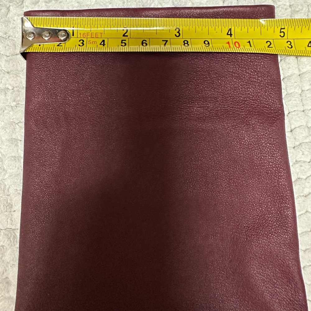 $990 Theory leather leggings jeggings skinny pants burgundy size 0 - Picture 15 of 16